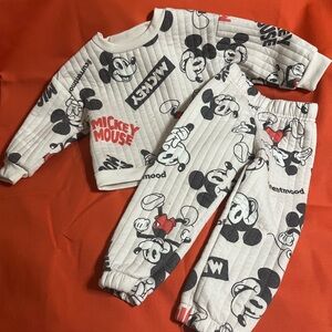 Mickey Mouse Kids Matching Set - Cream and Black